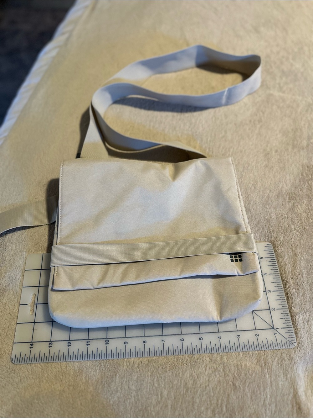 Moleskine Cream Crossbody Bag with Front Strap